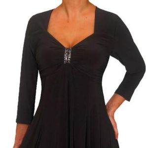 FunFash Empire Waist A-line Midi Red dress